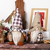 BBWELL Gnomi di Natale Bambola di Peluche 2 Pezzi,Natale Gnomo Bambola,Gnomo Natalizio Elfi,Gnomos di Peluche per Decorazioni Natalizie,Decorazioni Autunnali Gnomi per Albero Natales Tavolo Camino