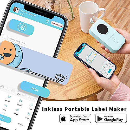 Image of Phomemo D30 Label Maker, Small Office Home Edit Label Maker, Mini Bluetooth Smart Mobile Pocket Handy Sticker Labeler Printer, Dot Matrix Printers