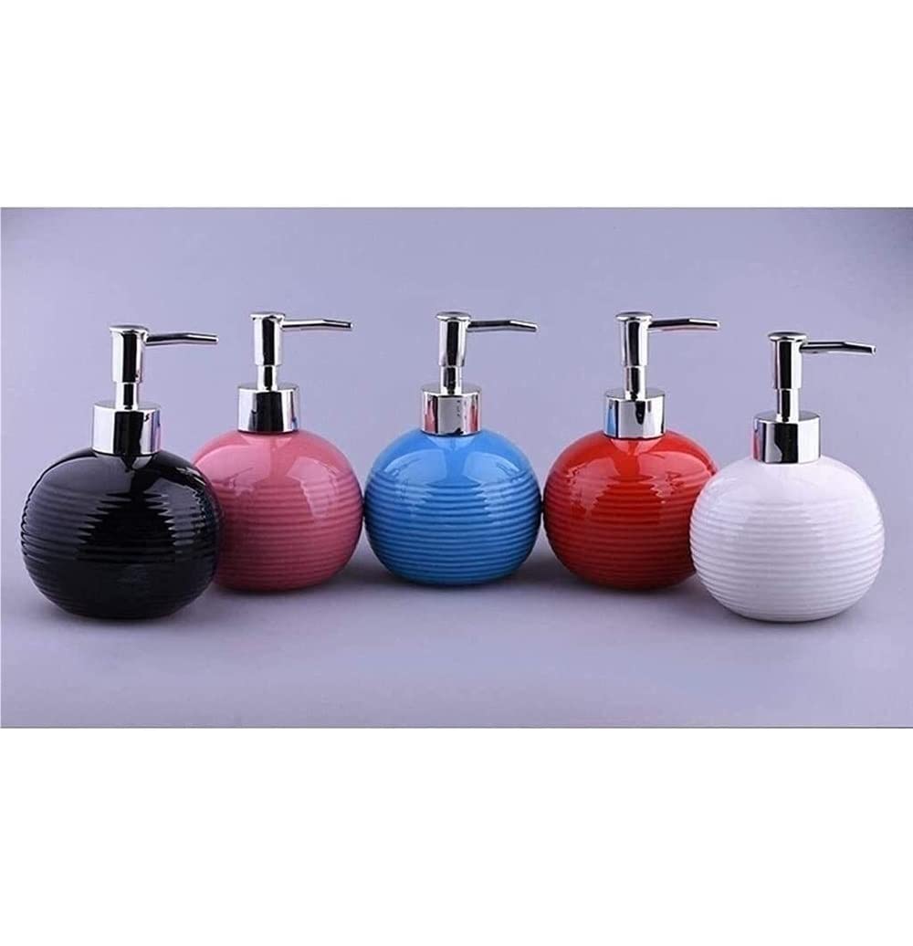 Lotion-Seifenspender, Badezimmer-Seifenspender, Pumpflasche, Keramik-Seifenspender, Lotionflasche, Badezimmer-Seifenspender (schwarz, 350 ml)
