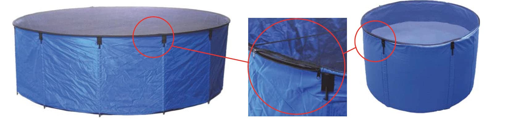 AQUAFORTE – Vasca Flexi Bowl Diametro 90 x H 60, Blu, Pieghevole con Rete di Copertura e Pratica Tasca