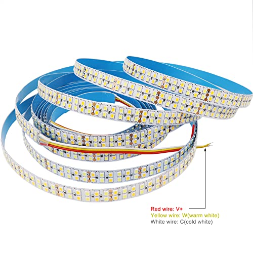 Image of LEDENET 12V DC Tunable LED Strip Lights CCT Warm White Cold White 3000K-6500K 1680LEDs 16.4ft SMD 2835 LED Tape Lights Non-Waterproof for Bedroom Kitchen Under Cabinet Lighting