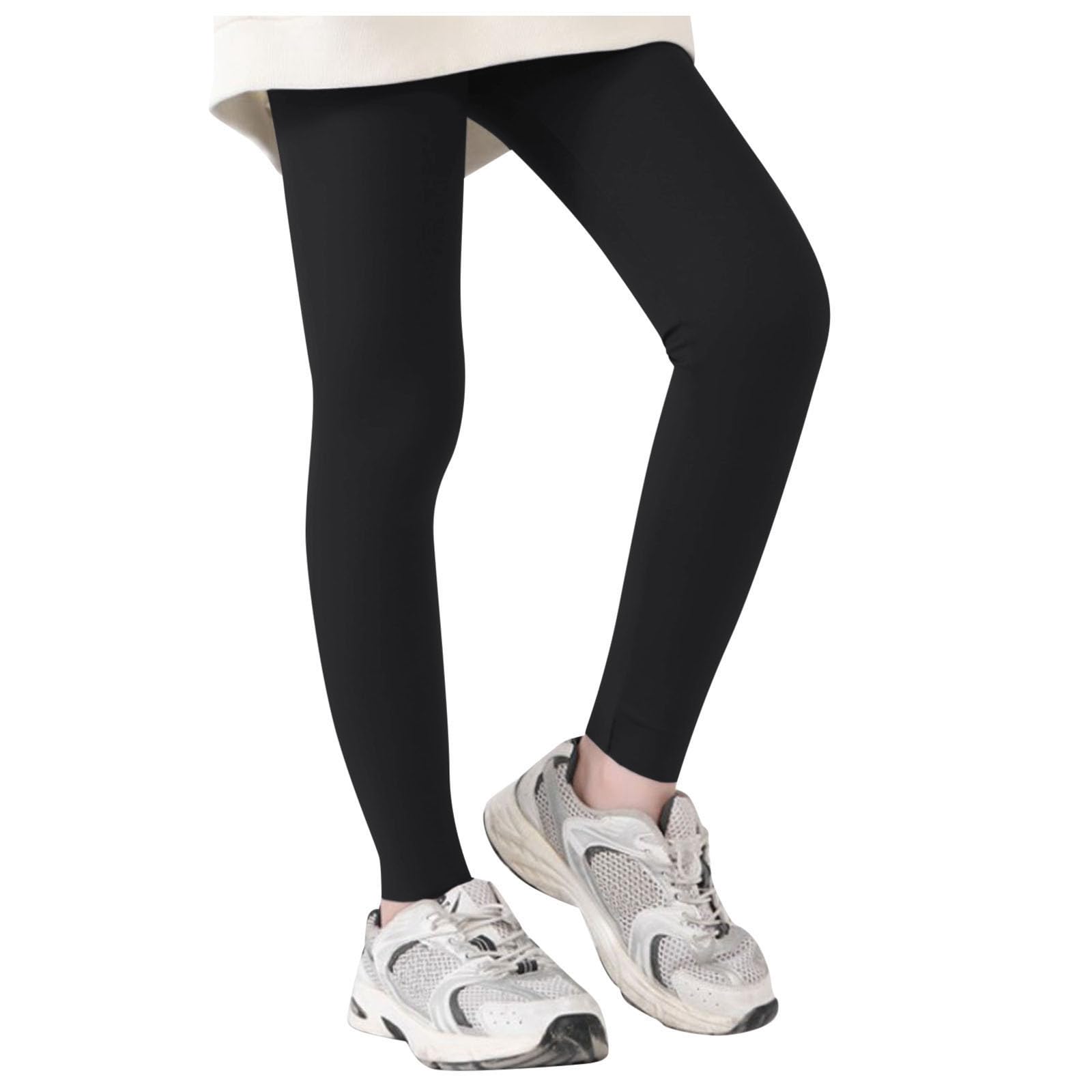 Collants douillets enfant unisexe pantalon sport doux legging élastique opaque respirant couleur unie
