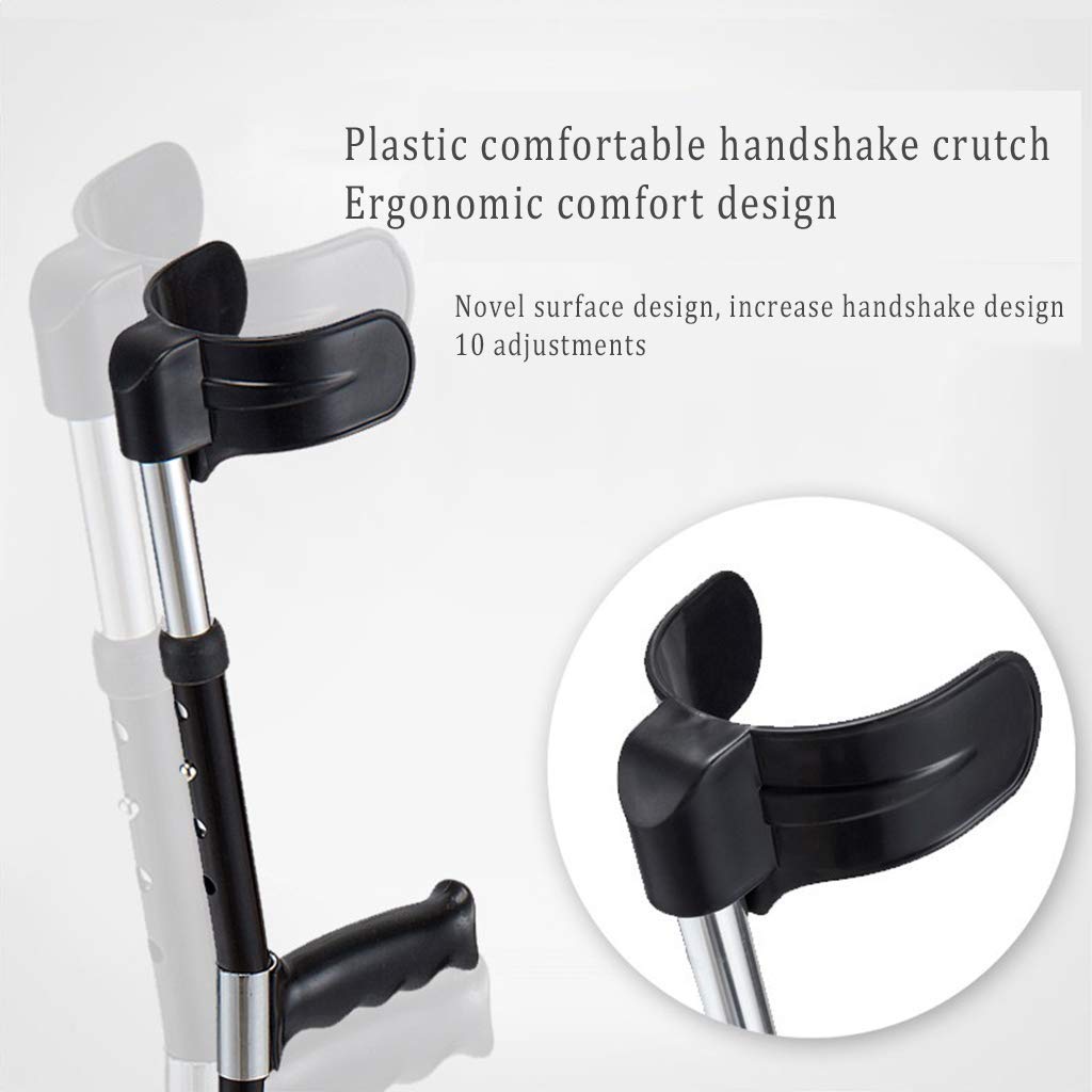 Laski kule przedramienia, ergonomiczne kule ze stopu aluminium, lekkie i łatwe do przenoszenia kule łokciowe, regulowane w 10 krokach, odpowiednie do różnych wysokości