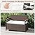 RELAX4LIFE Wicker Outdoor Storage Bench - Rattan Deck Box w/Protective Liner for Patio Furniture Pillows, Pool Supplies & Garden Tools, Porch Loveseat with Seat Cushion, Acacia Wood Armrests