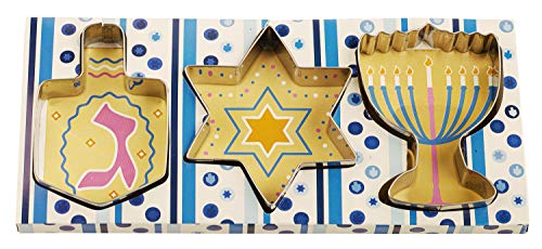 Rite Lite KWC-16165 Set Of 3 Chanukah Cookie Cutters Sheets - Dreidel, Menorah, Star Of David Design, Jewish New Year Holiday Party Favors Hanukkah Hostess Gifts thumb #6