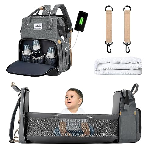 Raganet, Pañalera Multifuncional, Mochila para Pañales Expansible, Bolso Impermeable 3 en 1, Multiples Compartimientos y...