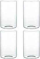 Skelang 4-Pack Clear Cylindrical Glass Lamp Shades - Lip-less Fitter for Chandelier, Pendant, Vanity Lights - 4x6 Inch E26 Base