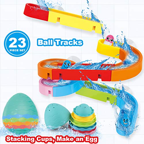 Dwi Dowellin Bath Toys for Toddlers DIY Water Slide Waterfall Ball Tracks Tub