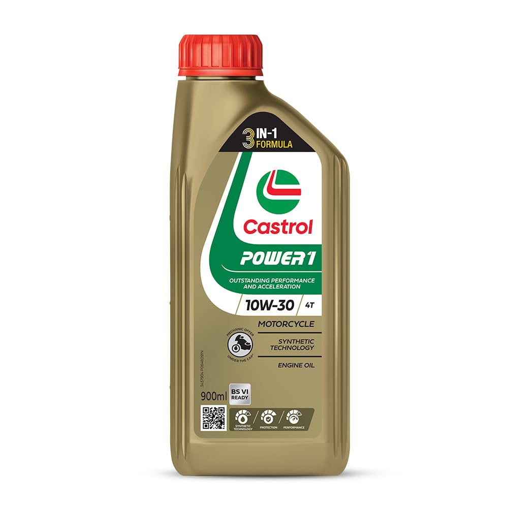 Castrol POWER1 10W-30 4T Synthetic Engine Oil for Bikes | With 3-in-1 Synthetic Technology | Meant for High Performance Bikes | BS VI Ready |900 ML (B00WMDR08S) Amazon Price History, Amazon Price Tracker