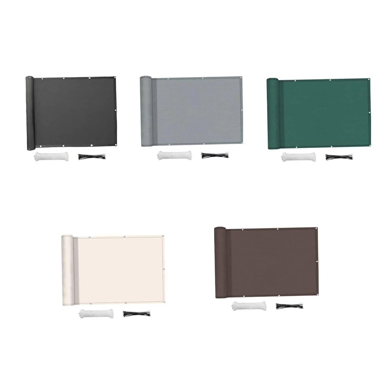 Toldo Lateral Retráctil Parabrisas con Bridas de 2,7 x 9,84 pies for barandilla de Piscina y balcón(Black)