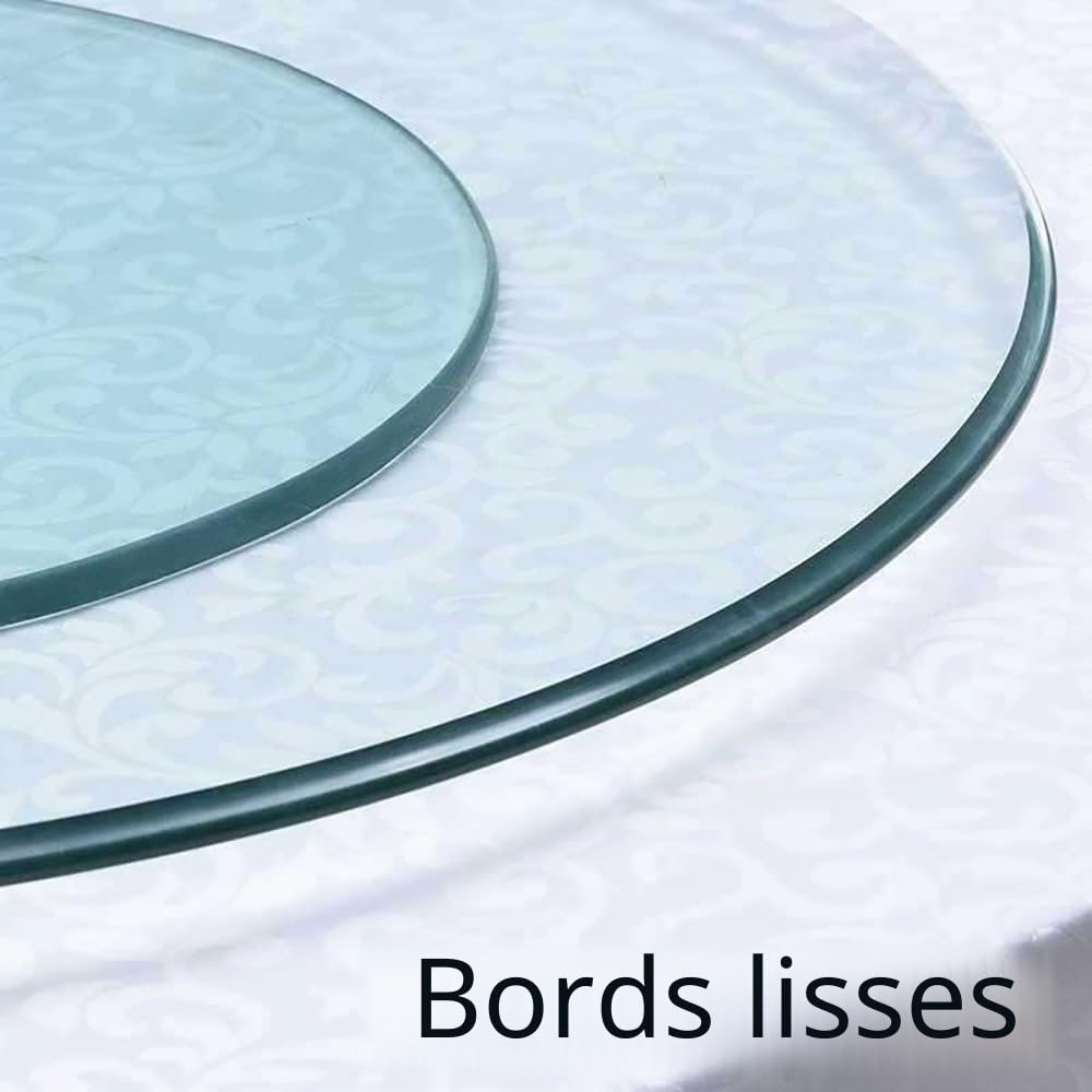 Plateau Tournant En Verre Pour Table De Salle À Manger Plateau Rotatif 70/80/90 Cm Plateau De Service Rotatif Lazy Susan Rotation Silencieuse Et Douce, Facile À Partager Les Aliments(70CM/27IN)