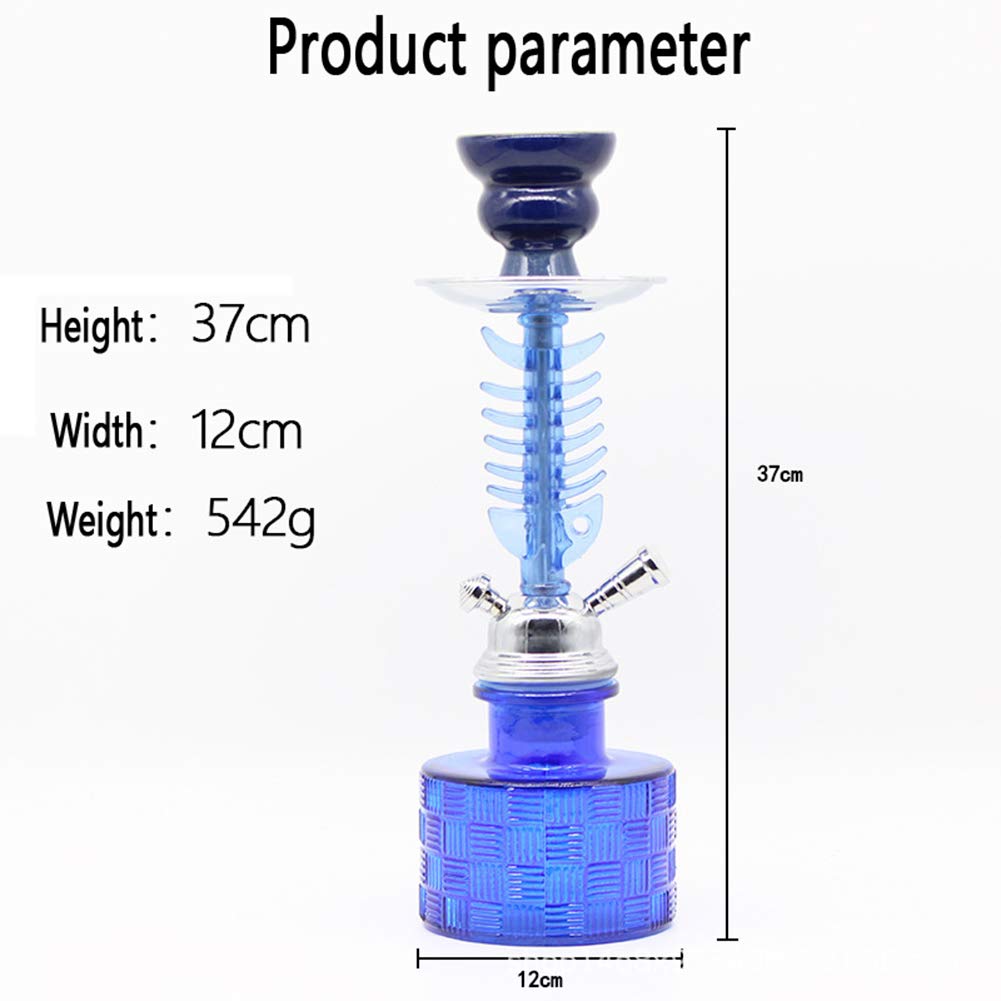 Conjunto de cachimba cachimba Grande de Doble Tubo, Juego de cachimba de Vidrio cachimba Doble árabe Grande, Adecuado para familias, hoteles Extranjeros, Bares, Clubes, hoteles,Azul
