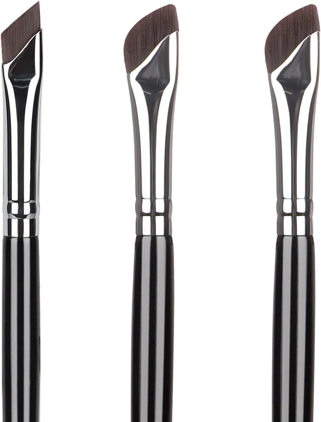 Eyeliner Brushes Set, Fine Angled Eyeliner Eyebrow Concealer Brushes, Upgraded Sickle Ultra Thin Slanted Flat Angle for Beauty Cosmetic Tool(3 Pieces)