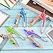 Zonon 60 Pcs Student Math Geometry Compass Tool Classroom Set Bulk 6 Inch Bright Colored Plastic Drawing Compass with Pencils Back to School Supplies for School Home Office