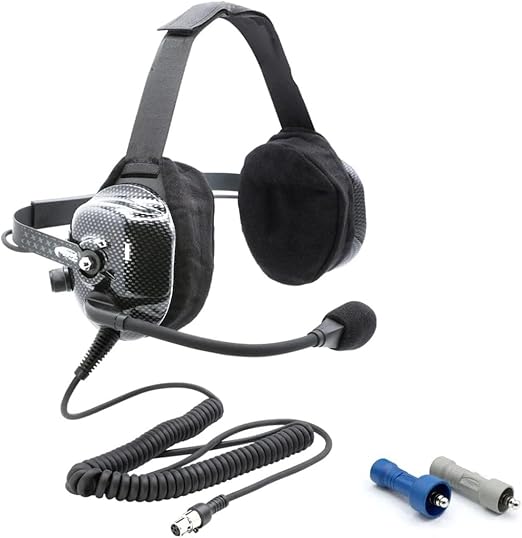 Rugged Radios Behind The Head Ultimate Headset for Stereo and Off Road Intercoms with Noise Cancelling Microphone and Offroad/STX Adaptors