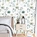 Wookmmy Sage Green Leaf Dandelion Peel and Stick Wallpaper Modern Botanical Eucalyptus Contact Paper Removable Waterproof Self Adhesive Wallpaper for Bedroom Bathroom Farmhouse 17.7