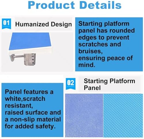 Standard Pool Diving Board - Stainless Steel Jumping Platform for Swim Training, Indoor/Outdoor Use, Dive Block with Fittings - Perfect for Competitive Swimmers