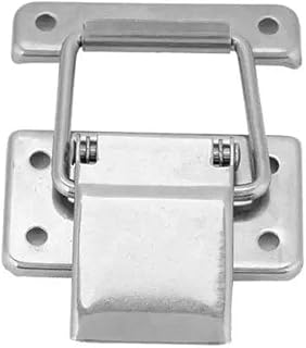 TBGFPO 2Pcs Stainless Steel Latch Hasp Lock for Cabinet Case Spring Loaded Latch Catch Toggle Hasp Wooden Box Lock Furniture Hardware