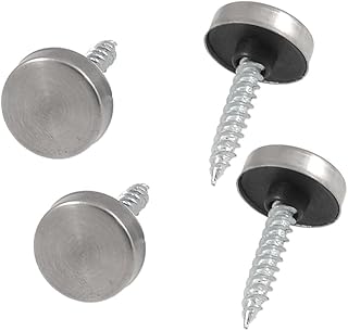 Aexit 4 Pcs Quality Parts 20mm Dia Stainless Steel Cap Cover Decorative Mirror Screws Model:38as644qo679