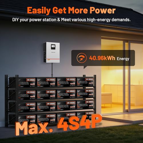 Image of Humsienk 12V 200Ah LiFePO4 Lithium Battery, 250A BMS, 2560Wh Deep Cycle, 3200W Continuous Output, Built-in 250A BMS, 6000+ Cycles, for RV, Solar, Marine, Off-Grid System Replacement(2 PACK)