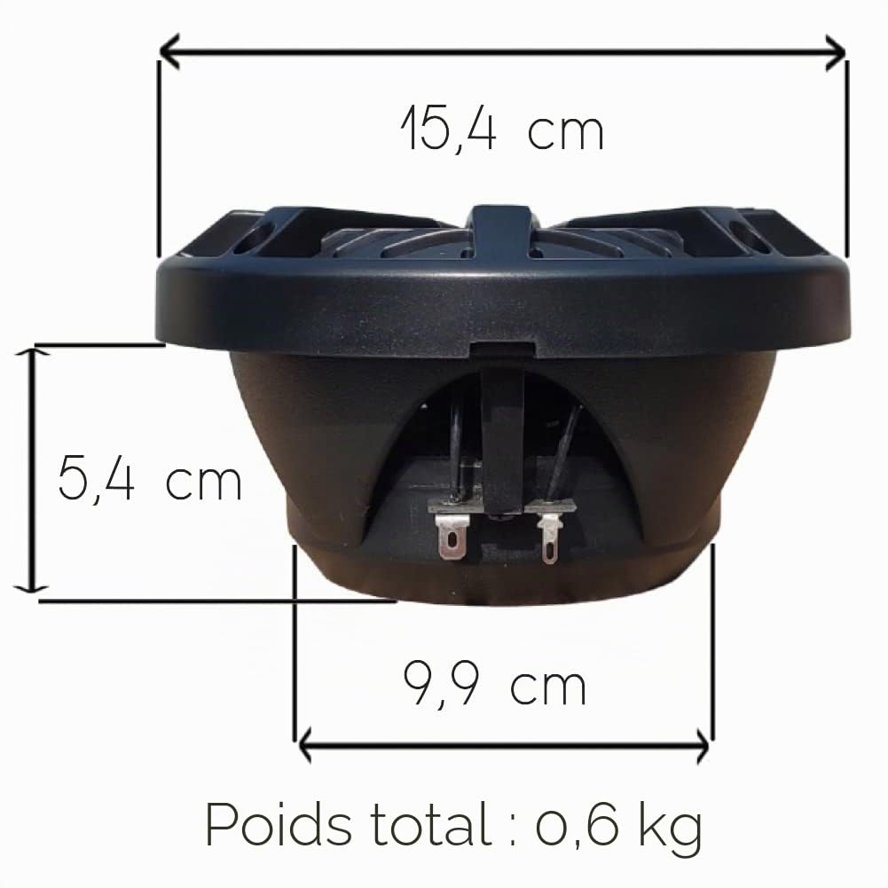 KIT Set pour Boss Audio Systems MR52B 2 Enceintes Marines 2 Voies Noires 5,25" 13 cm 130 mm 75 Watt rms 150 Watt Max étanche mer Piscine Bateau hôtel, la Paire + faston de Fixation