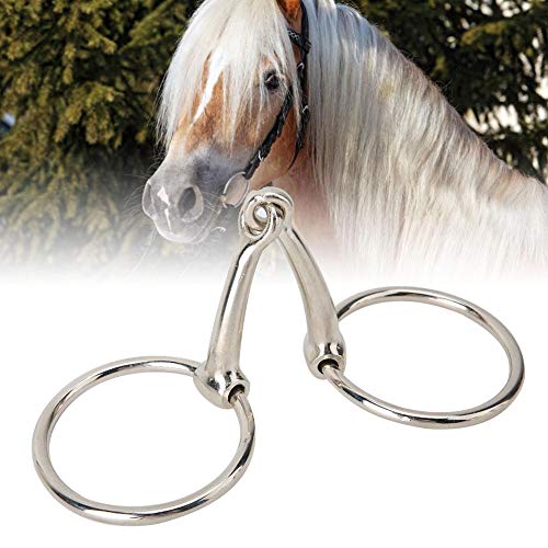 Hffheer Caballo Snaffle bit Acero Inoxidable Caballo Boca Ovalada Anillo de Caballo Flojo Boca articulada Hueca bit Accesorios ecuestres