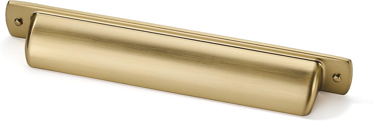 khtumeware 20 Pack 5" Drawer Pulls Brushed Brass Cabinet Cup Pulls Kitchen Hardware Brushed Gold Cabinet Handles Drawer Handles Knobs 5 inch Hole Center — image 1