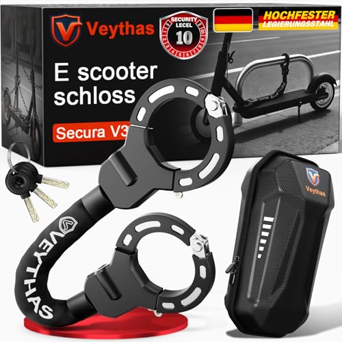 E Scooter Schloss mit Tasche - maximale Sicherheit mit schloss für e scooter 8mm handschellenschloss 90cm e-scooter schloss Hochfeste Legierungen e roller schloss für Scooter Roller