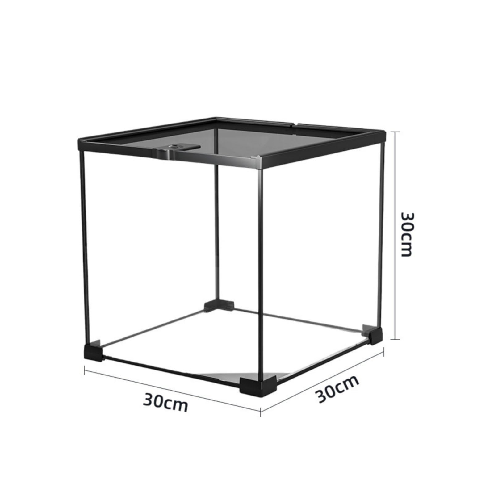 Gralara Terrario per Rettili Terrario Vivario Teche Acquario con Coperchio a Maglia Scorrevole Bloccabile E Struttura Impilabile Salvaspazio Adatto per, 30-30-30cm