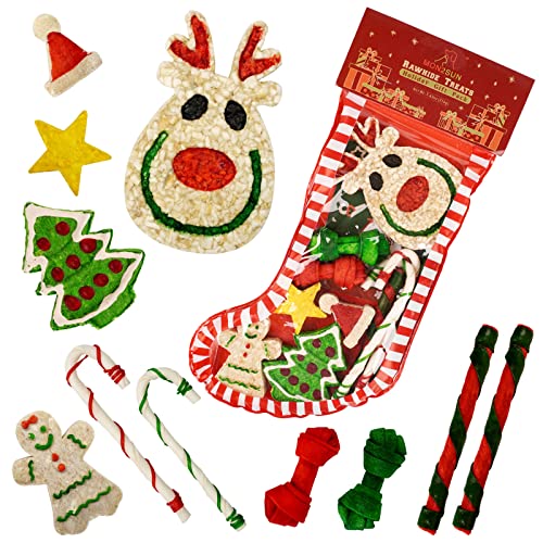 MON2SUN 11-Count Christmas Dog Rawhide Stocking