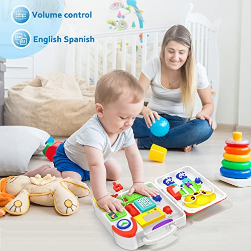 Toddler Toys for 1-2 Year Old Boy, Musical Montessori Busy Board, Early Educational Toy for Toddlers 1-3, Motor Skills Developmental Toy for 12-18 Month Age, Birthday Gift for 1+ Year Old Boy Girl - Image 7