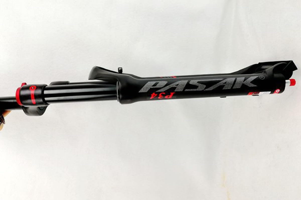 Horquilla de suspensión para Bicicleta de montaña MTB de 26, 27.5 y 29 Pulgadas con Ajuste de amortiguación, Horquilla Delantera de 1-1/8", Tubo Recto, Recorrido de 100 mm, Libera