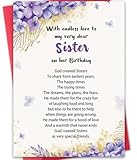 Hongshan Sister Birthday Card,Funny Birthday Card for Sisters,Happy Bday To My Dear Sister Cards,Unique Gifts Idea for Women Her