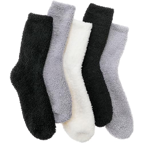 Image of Fuzzy Socks Fluffy Thick Warm Winter Soft Cozy Plush Sleep Home Fleece Cabin Soft House Socks for Women Men
