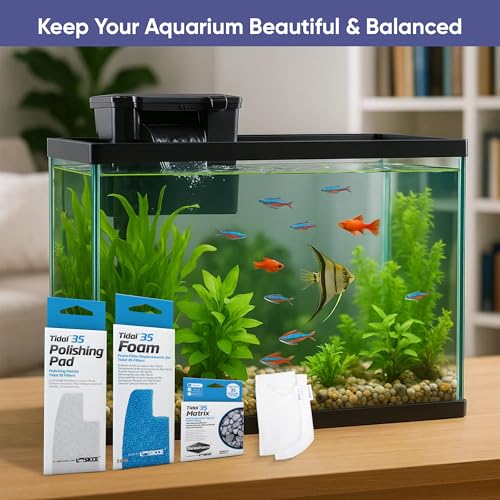Image of Tidal 35 Filter Maintenance and Replacement Filter Media Kit, Including Aquarium Filter Media Bags (Tidal 35 Polishing Pads, Tidal 35 Foam Filter Sponge, Tidal 35 Matrix Bio Media)