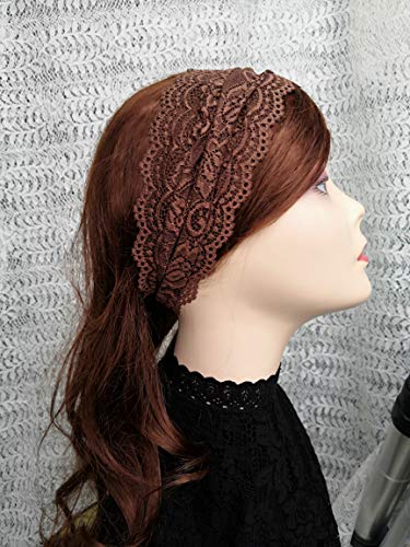 Oyabridal Lace Headbands For Women Headcovering Church Lace Headwrap For Women (Brown) #TOP2