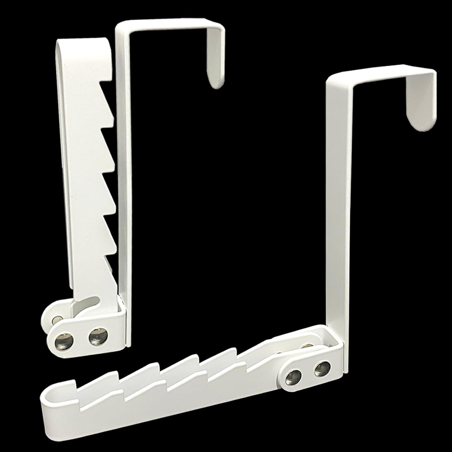 Collapsible Over The Door Hooks, 2 Pack Folding Drying Rack Hanger for Clothes & Coats, Indoor Laundry Room, Bathroom & Dorm, Space-Saving Compact Small Space Portable Black