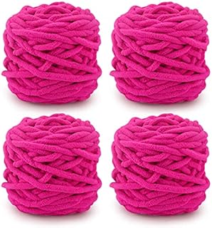 Knitting Wool Yarn 4 x 100g Multi-Colored Knitting Yarn for Crochet, Soft Chunky Yarn for Yarn Projects Making Plush Balls Handmade Bags Sweaters Shoes Hats Sweaters Blankets Scarves