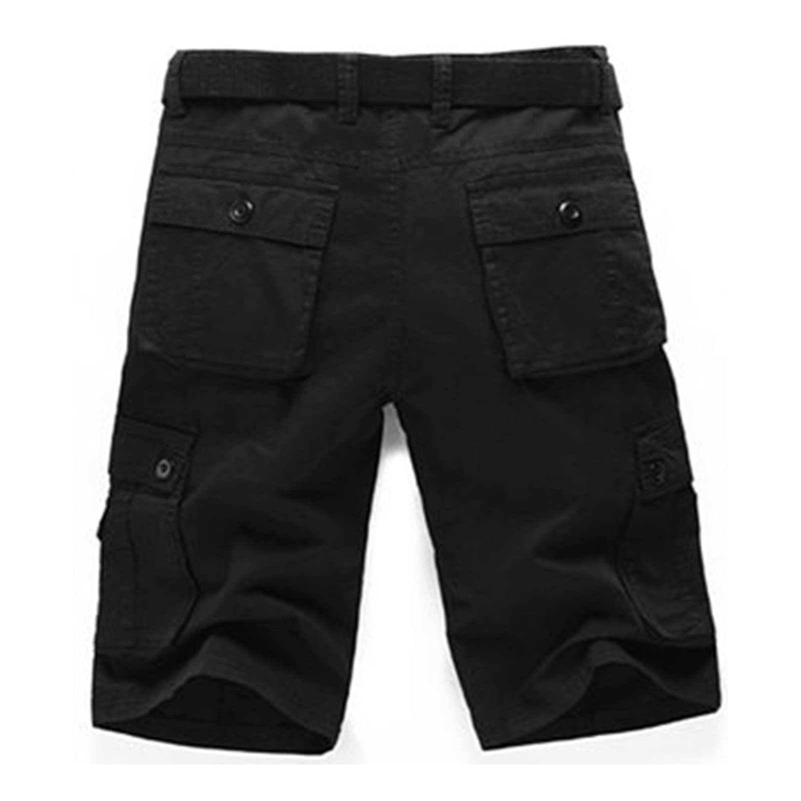 Men's Relaxed Fit Cargo Shorts Multi Pockets Tactical Outdoor Short Pants Casual Lightweight Twill Army Shorts (Black,34)