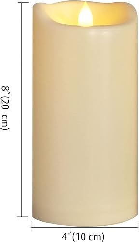 Miniatura 9 de EZiGarden Vela LED sin llama de 6 x 4 pulgadas, funciona con pilas, luz parpadeante impermeable al aire libre con control remoto y temporizador para