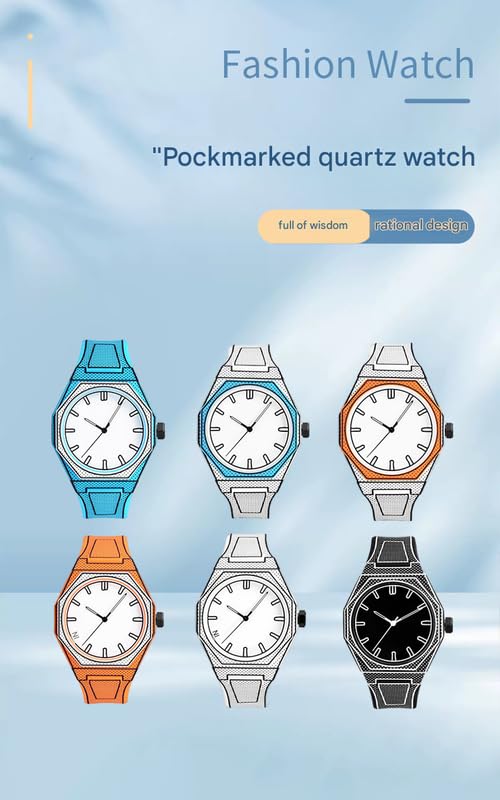 Image of 2D Sketch Watch for Men and Women Simple Analog Casual Wrist Watch with Unique Dial Design