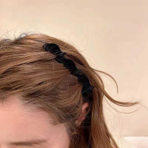 Hair Clips 4 Pack – Double Retro Layer Twist Plait Clip Hair Flocking Texture Braided Hair Clips, Hair Clips For Styling, Hair Styling Clips, Multi-Layer Hollow Woven Hairpin For Women Girls Braided Hair (Black) #TOP4