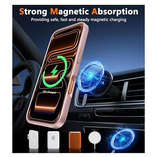 Image of iPhone 17 Pro Transparent Case | Shockproof Bumper & Camera Protection | Magsafe Compatible | Sleek Hard Crystal Back Cover for iPhone 17 Pro - Pink