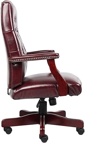 Miniatura 5 de Scranton & Co Silla ejecutiva de piel sintética con respaldo alto en Oxblood