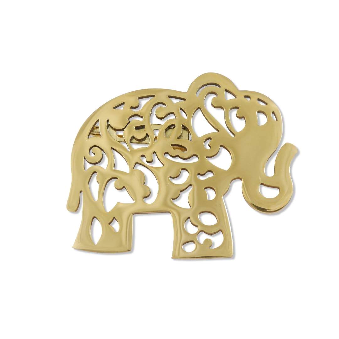 Stainless Steel Elephant Blazer Suit Coat Brooch for Men/Women (Golden) (B2370)-image-48