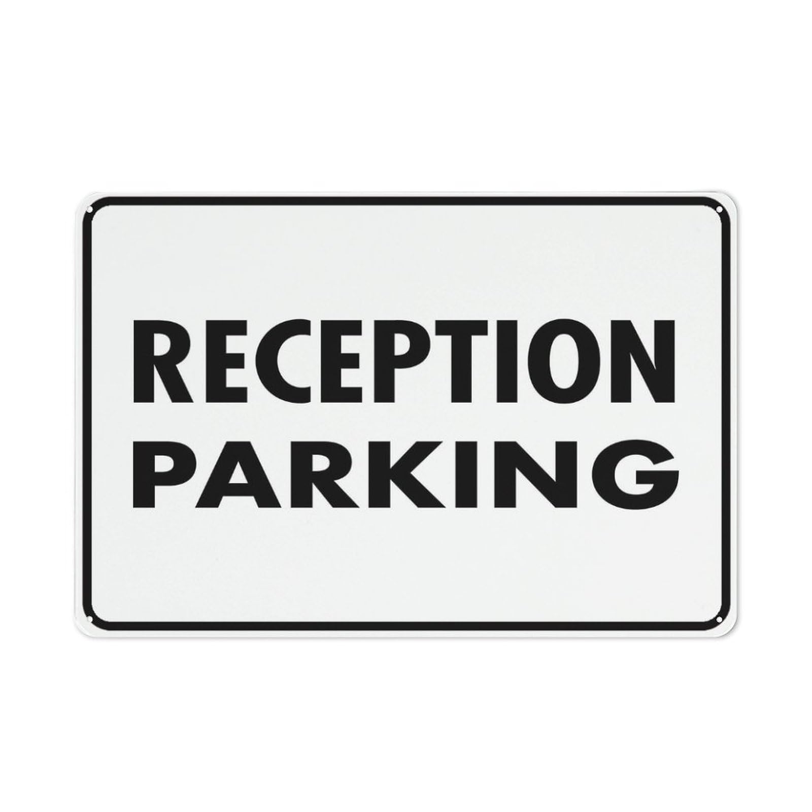 Reception Parking Sign 12”X8” Metal Signs Aluminum Sign Pre-Drilled Holes For Easy Mounting Indoor Or Outdoor Use For Fence Door Or Gate