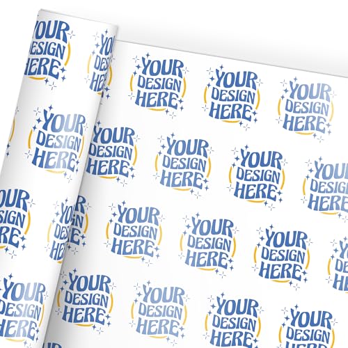 VulgrCo Custom Gift Wrap - Add Your Own Image Photo Logo Text - Customizable Pattern Wrapping Paper for Personalized Presents Birthday Christmas Holiday Novelty (Custom Gift Wrap)