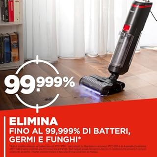 Polti Rollysteam WD20, Lavapavimenti con Funzione Vapore e Aspirapolvere, 750 W, Pulizia Completa in un solo Passaggio, Auto Pulizia, Nero