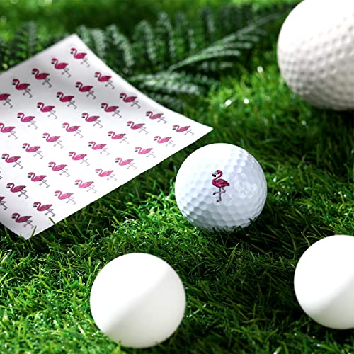 Ctosree 50 peças adesivos de bola de golfe marcadores de bola de golfe padrão flamingo acessórios de