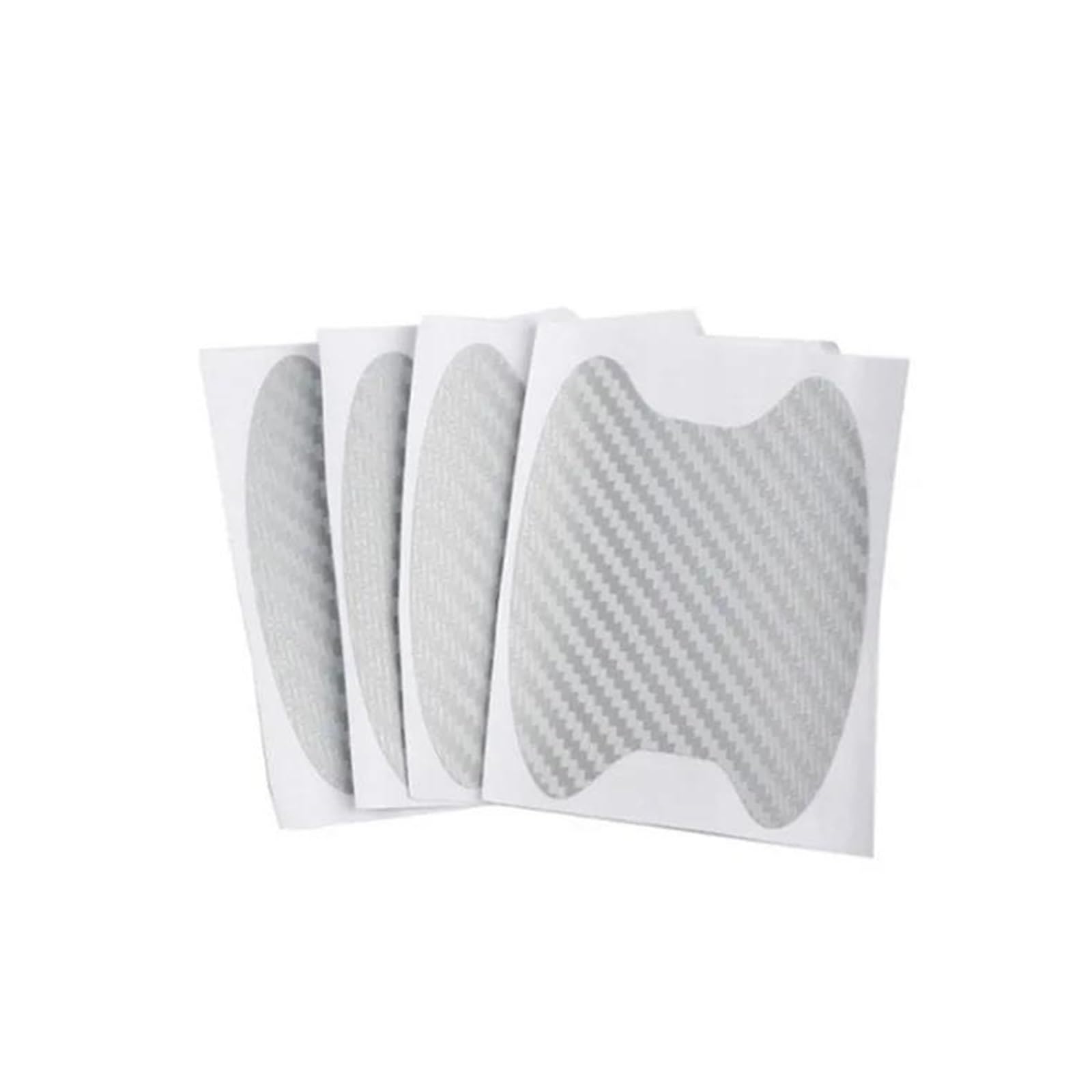 NVNZMFPPW Car Door Sticker Carbon Fiber Scratches Resistant Cover Auto Handle Protection Film Exterior Styling Car Accessories 4Pcs/Set(4PC Silver)
